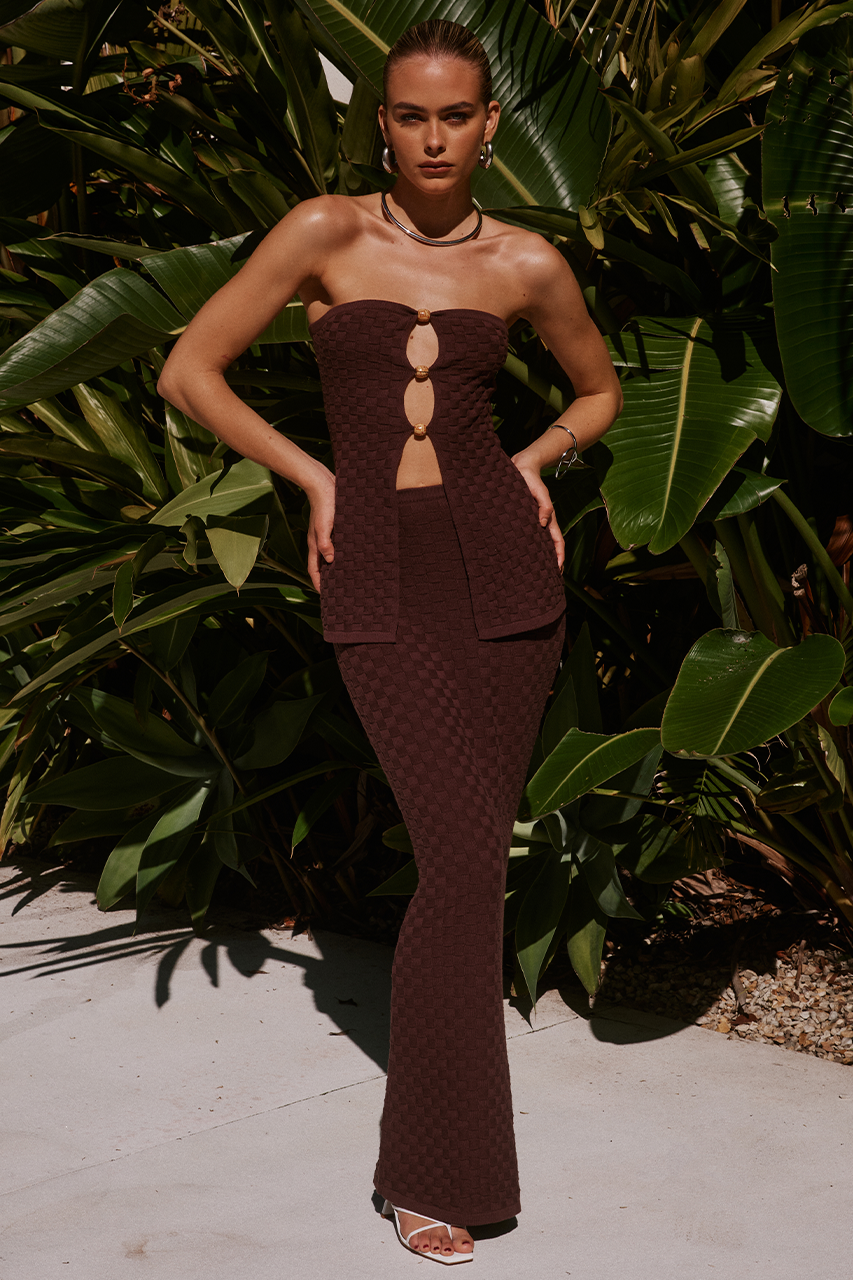 BROZALIA MAXI SKIRT - CHOCOLATE