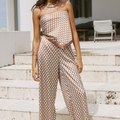 MILANI SATIN PANT - CHOCOLATE GEO