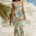 SERINA LACE MAXI DRESS - BLUE FLORAL
