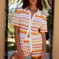 ALBIE TOP - ORANGE MULTI