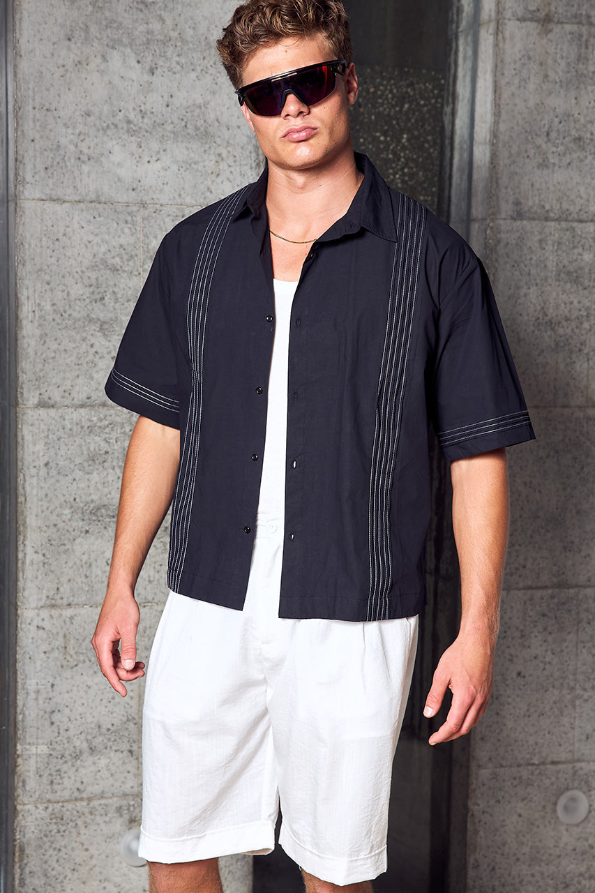 WESTERN SHORT SLEEVE SHIRT - BLACK