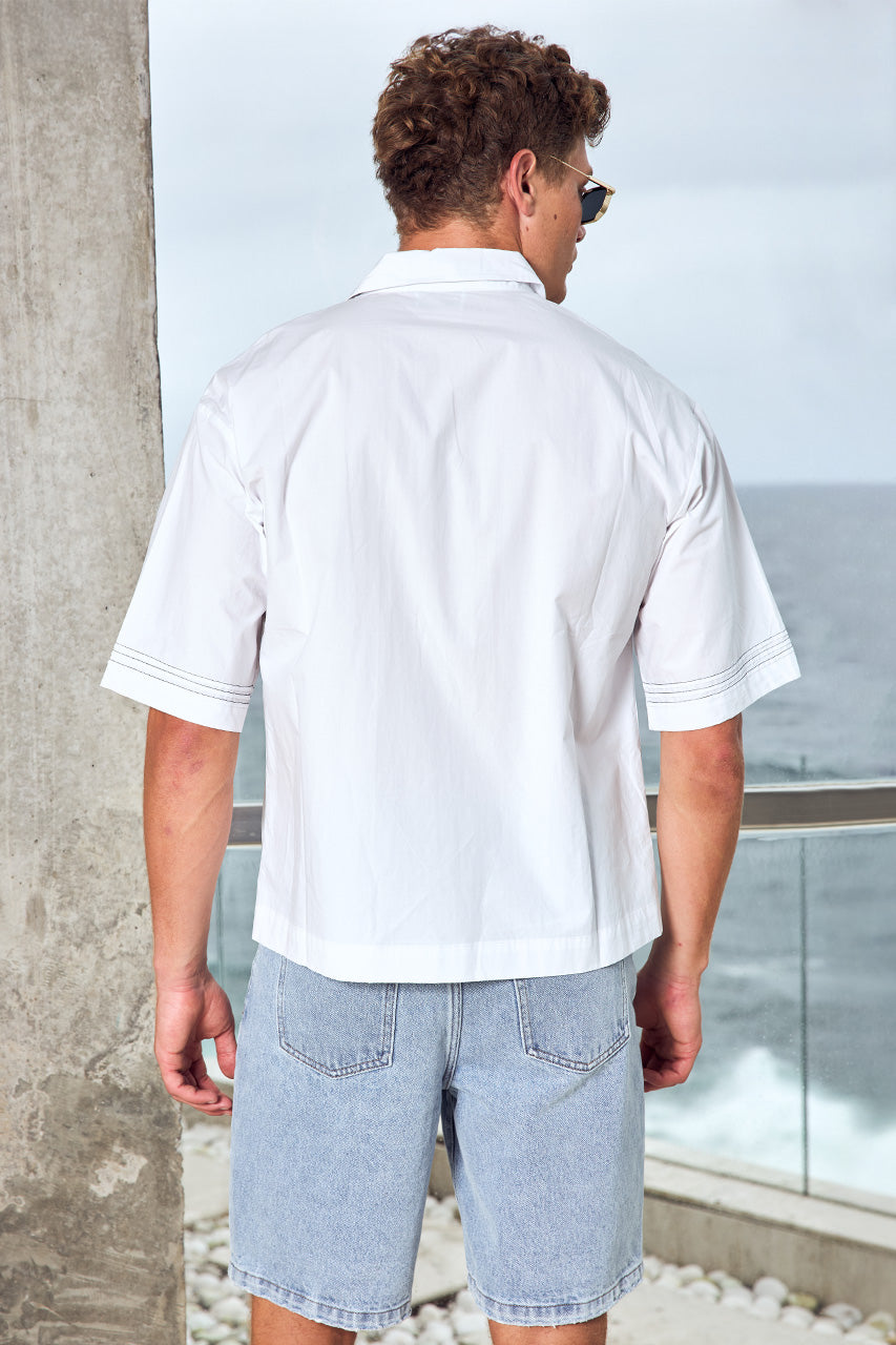 WESTERN SHORT SLEEVE SHIRT - WHITE