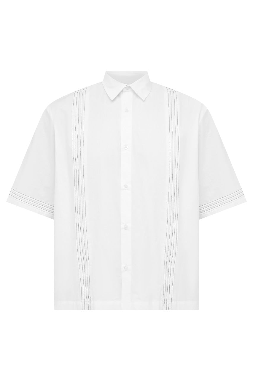 WESTERN SHORT SLEEVE SHIRT - WHITE - WESTERNSHORTSLEEVESHIRT-WHITE