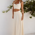 ADA PLEATED A-LINE SKIRT - BUTTER