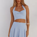 WILLOW SWEETHEART HALTER TOP - POWDER BLUE