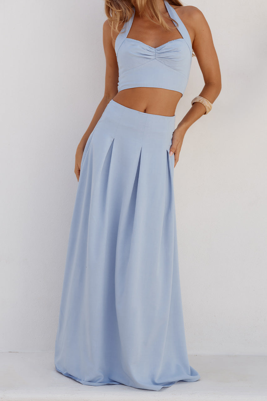 ADA PLEATED A-LINE SKIRT - POWDER BLUE - WILLOWSWEETHEARTHALTERTOPXADAPLEATEDA-LINESKIRT-POWDERBLUE-03
