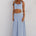 ADA PLEATED A-LINE SKIRT - POWDER BLUE