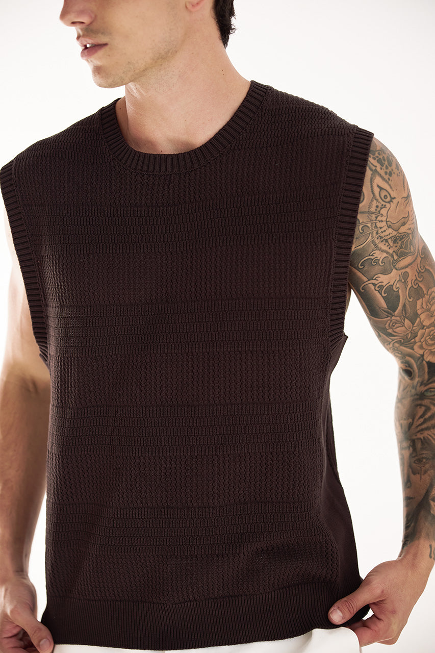 XANTI KNIT TANK - CHOCOLATE - XANTIKNITTANK-CHOC-2