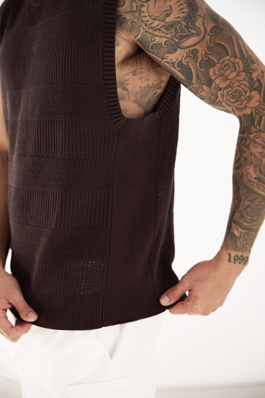 XANTI KNIT TANK - CHOCOLATE - XANTIKNITTANK-CHOC-3