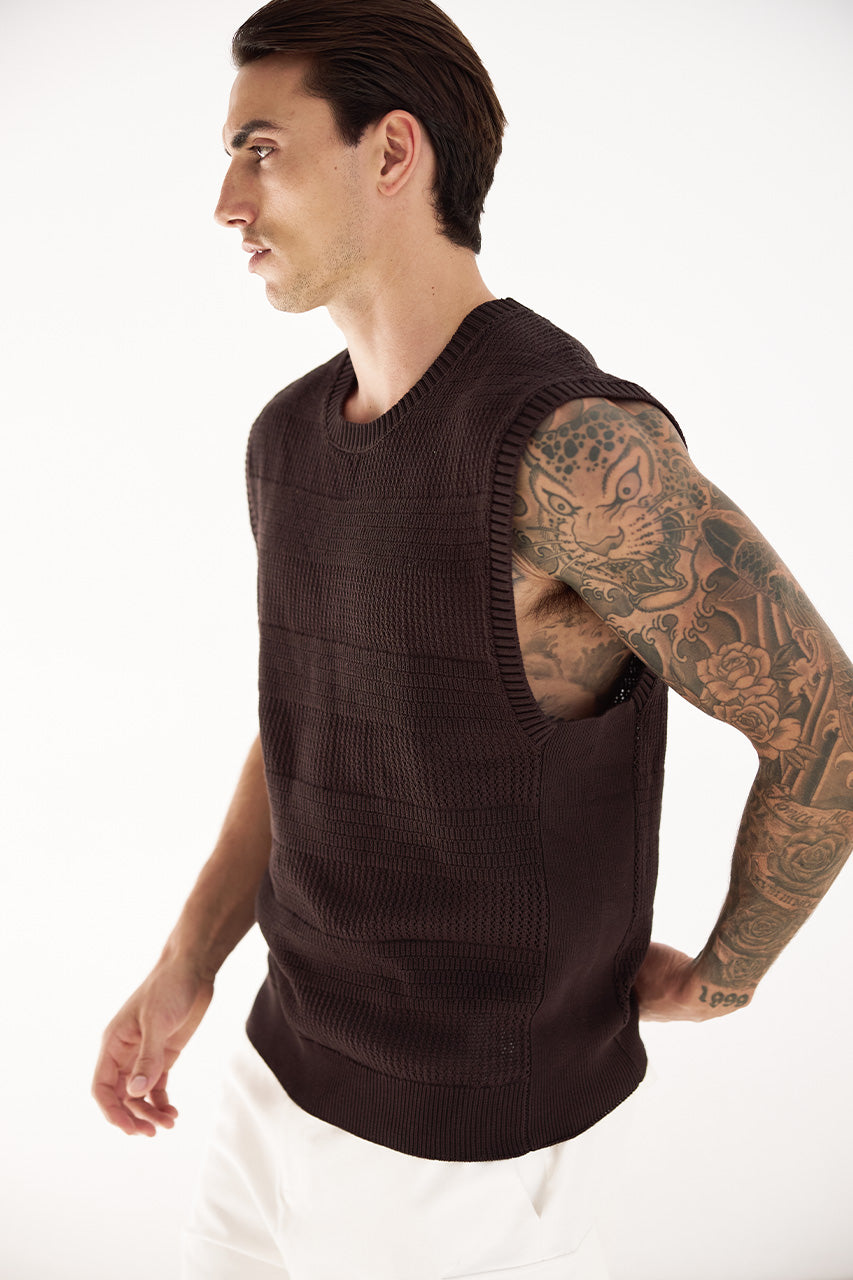 XANTI KNIT TANK - CHOCOLATE - XANTIKNITTANK-CHOC-4