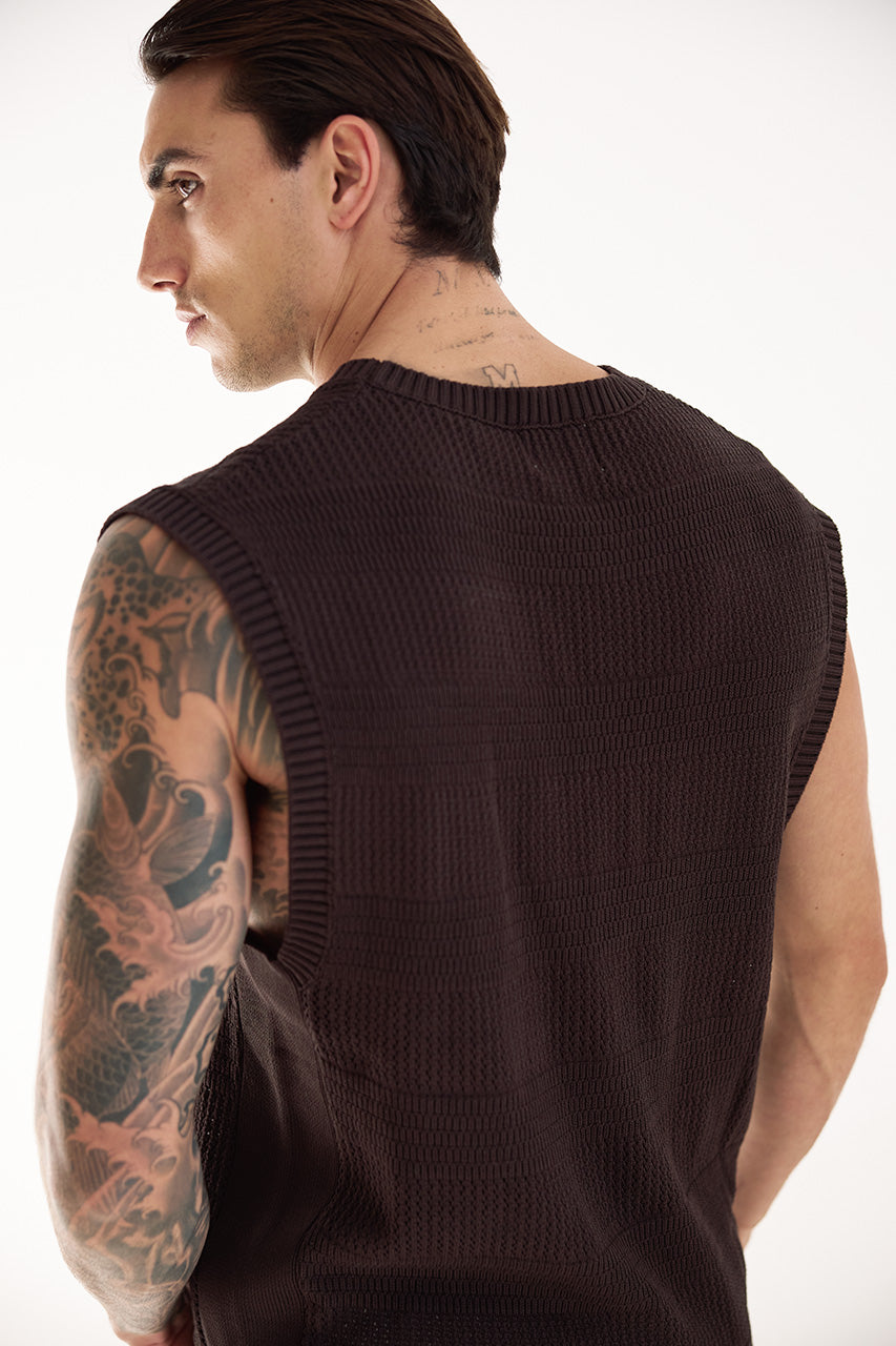 XANTI KNIT TANK - CHOCOLATE