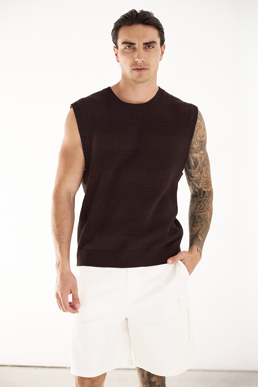 XANTI KNIT TANK - CHOCOLATE - XANTIKNITTANK-CHOC
