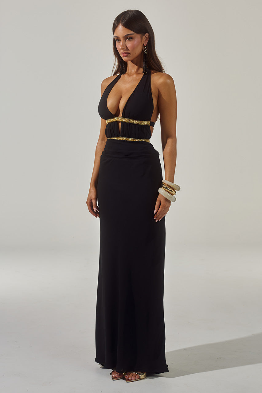 XYLIA HALTER LOW PLUNGE MAXI DRESS - BLACK - XYLAHALTERLOWPLUNGEMAXIDRESS-BLACK-3
