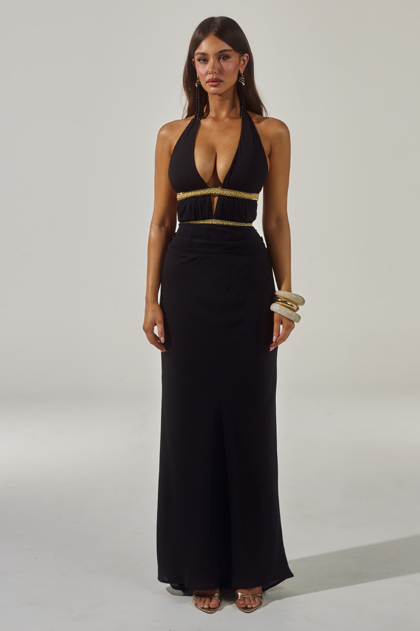 XYLIA HALTER LOW PLUNGE MAXI DRESS - BLACK - XYLAHALTERLOWPLUNGEMAXIDRESS-BLACK-7