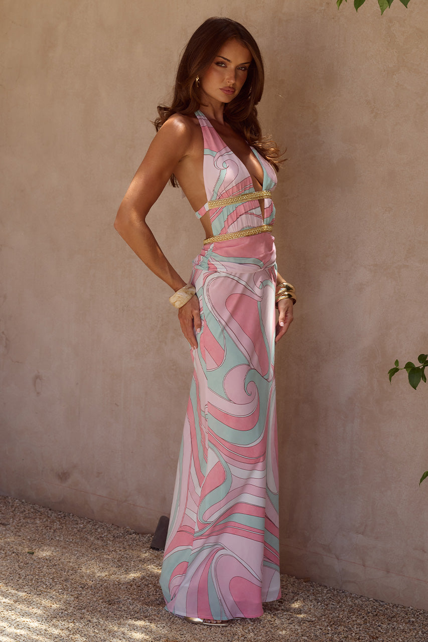 XYLIA HALTER LOW PLUNGE MAXI DRESS - CAMINO PINK - XYLIAHALTERLOWPLUNGEMAXIDRESS-CAMINOPINK-3