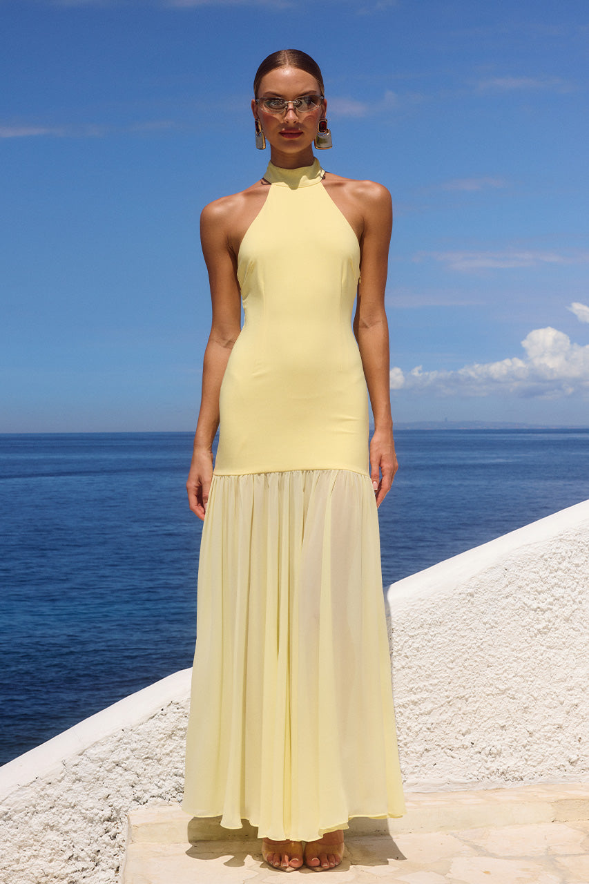 YAZMIN HALTER MAXI DRESS - BUTTER XXL - YAZMINHALTERMAXIDRESSBUTTER_9