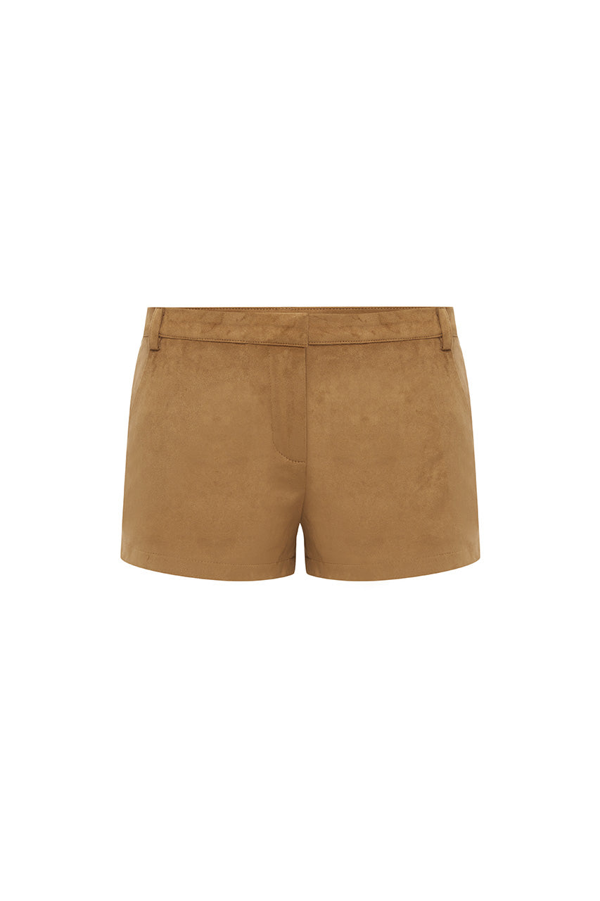 ZAELA MINI SHORTS - TAN - ZAELASHORT