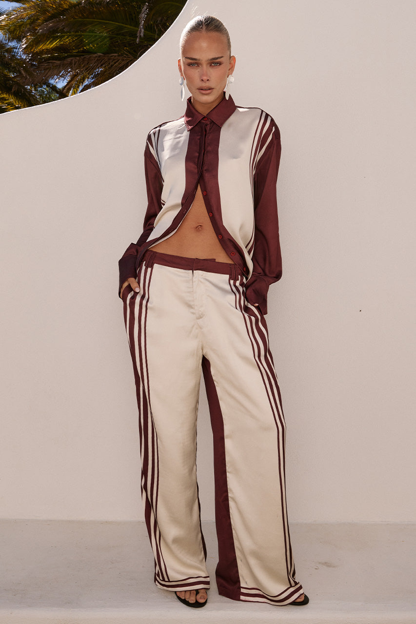 ZARA TAILORED PANT - WINE STRIPE XXL - ZARASLEEVEDSHIRTXZARATAILOREDPANT-WINESTRIPE-03