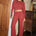 ZARO RUCHED LOW WAISTED PANT - RED