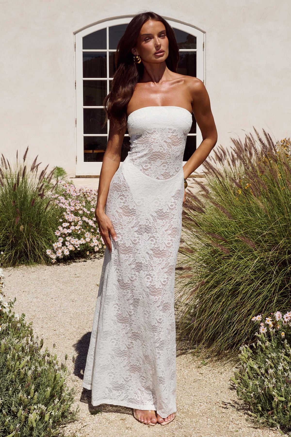ZELINA STRAPLESS LACE MAXI DRESS - WHITE - ZELINASTRAPLESSLACEMAXIDRESS-WHITEXTERAHIGHWAISTBRIEF-WHITE-5