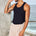 ZORO RIBBED SINGLET - BLACK