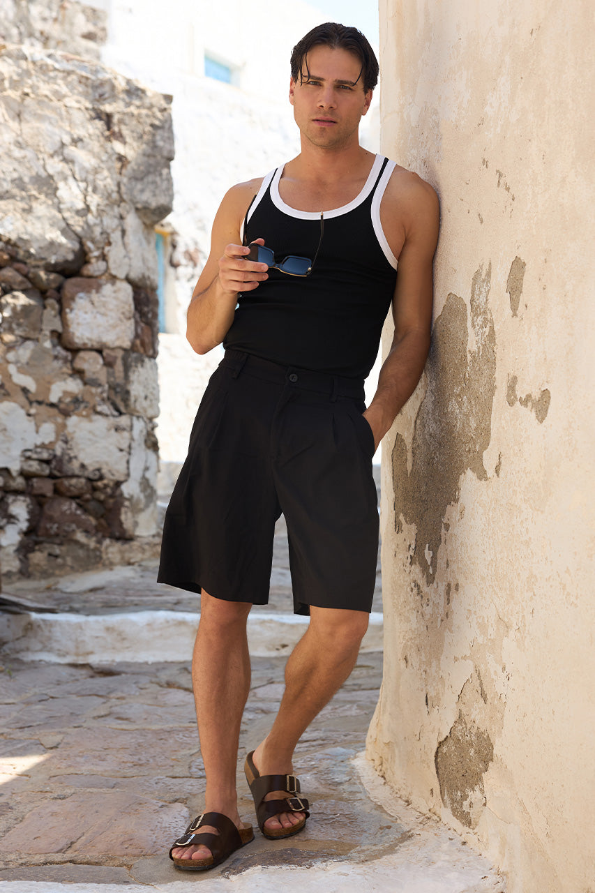ZORO SINGLET - BLACK/WHITE - ZOROSINGLETBLACK_WHITEXDAMONSHORTSBLACK-1