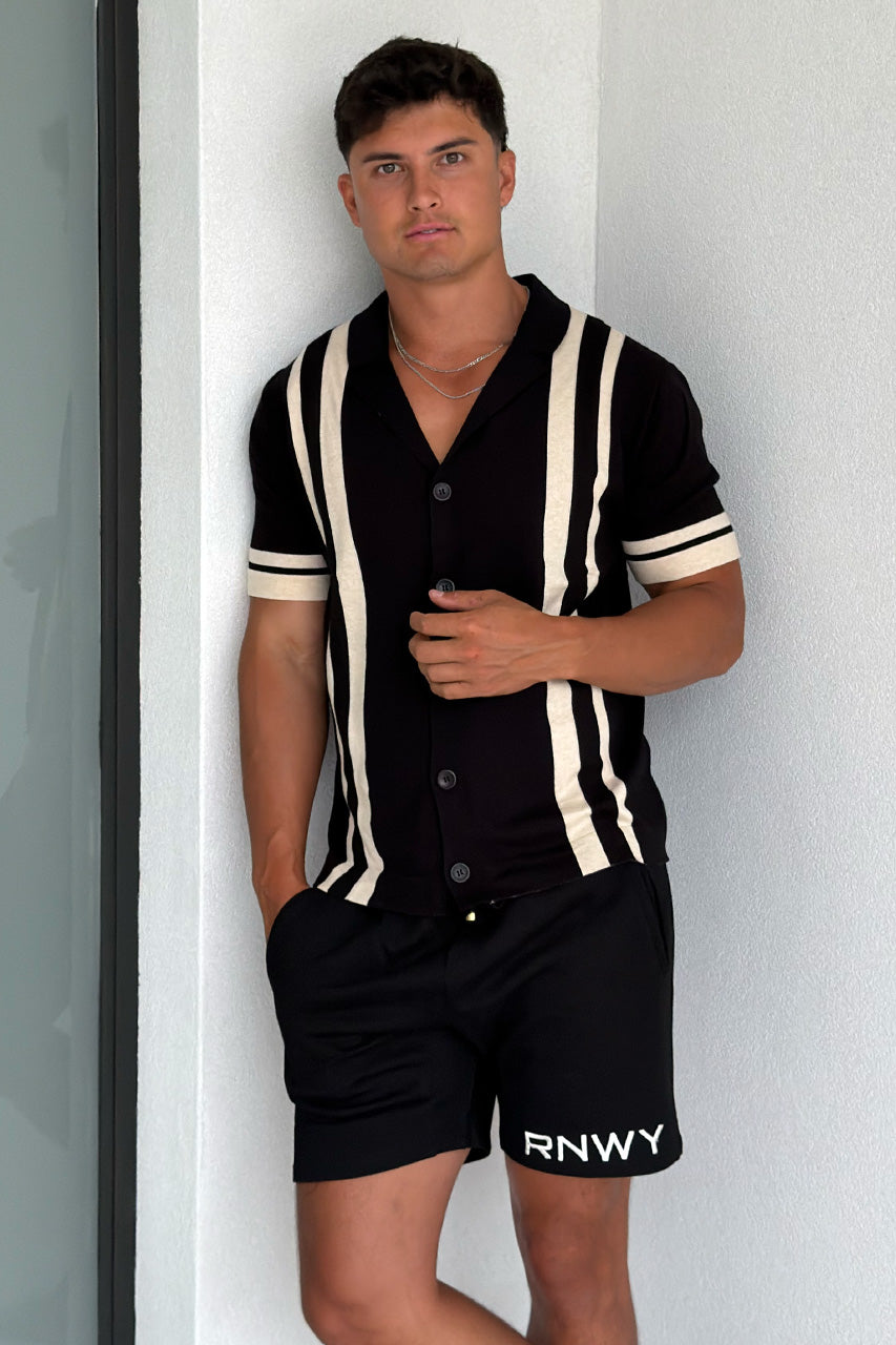 JOSHUA SHIRT - BLACK/SAND - al.perkinss-JoshuaShirtxOliverShort