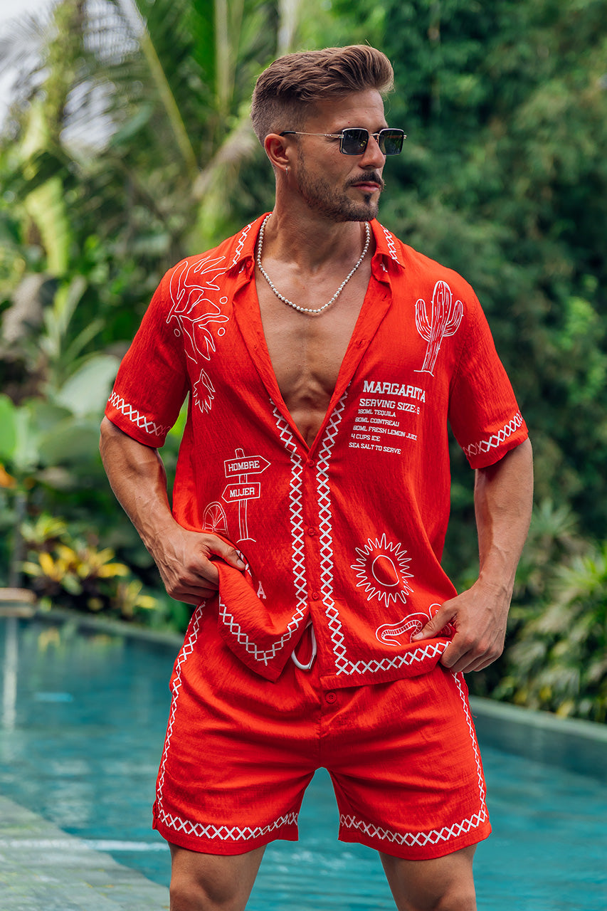 DIEGO SHORT SLEEVE SHIRT - RED - antonio.pozo-DiegoShirtxShortred