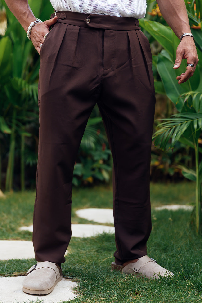 MARTIN SLIM TAILORED PANT - CHOCOLATE