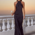 ARABELLE HIGH NECK MAXI DRESS - NOIR