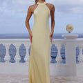 ARABELLE HIGH NECK MAXI DRESS - BUTTERMILK