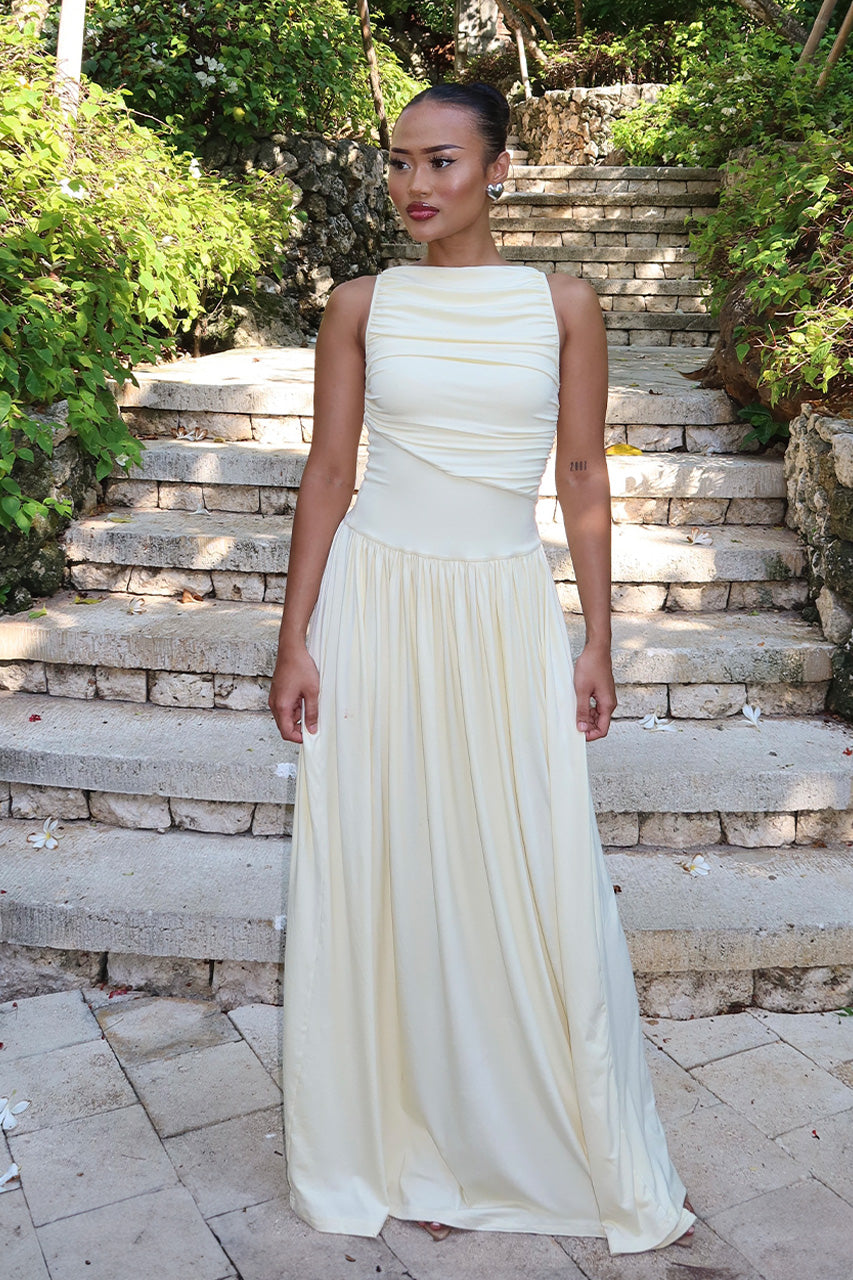 NALLA MAXI DRESS - LEMON - farahrose012-NallaMaxidress