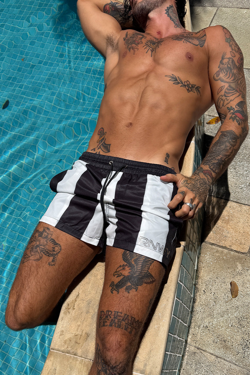 SARDINIA BOARDSHORT - BLACK/WHITE STRIPE - guetorafael-SARDINIABOARDSHORT-BLACK_WHITESTRIPE