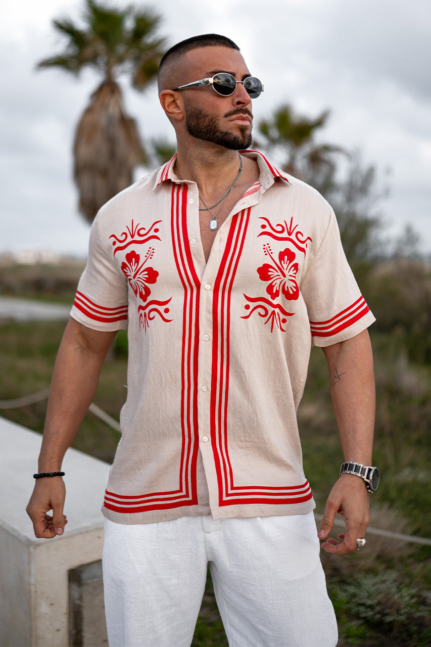 AKONI SHIRT - SAND/RED - karlbeadle888-AkoniShirt