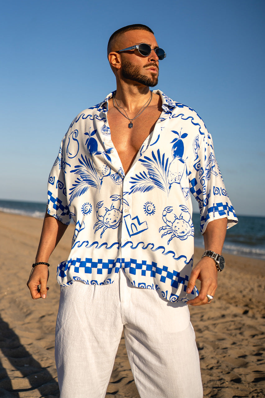 ASTLEY SHIRT - WHITE/BLUE - karlbeadle888-AstleyShirt1