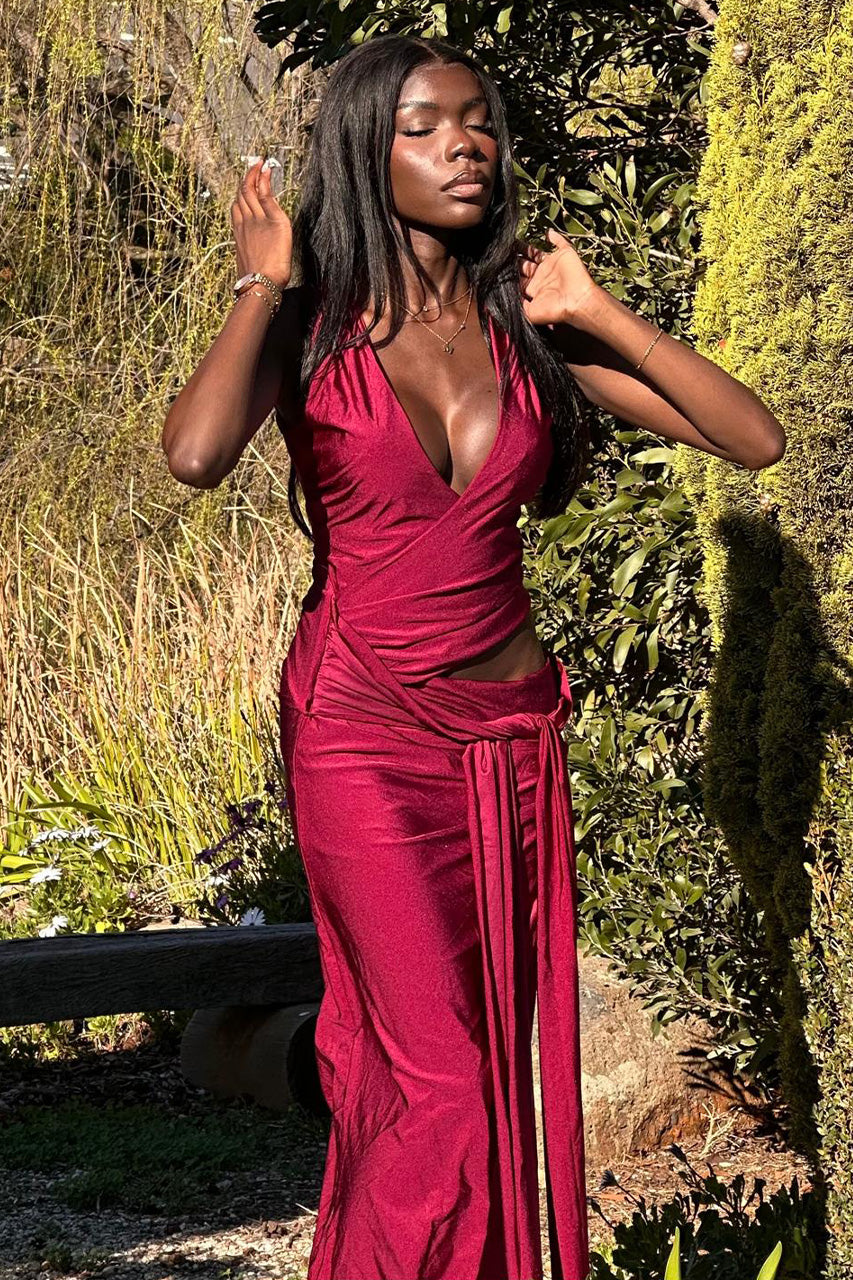 MAZINI DEEP PLUNGE MAXI DRESS - BERRY - kristineachayo-mazinimaxidress-berry