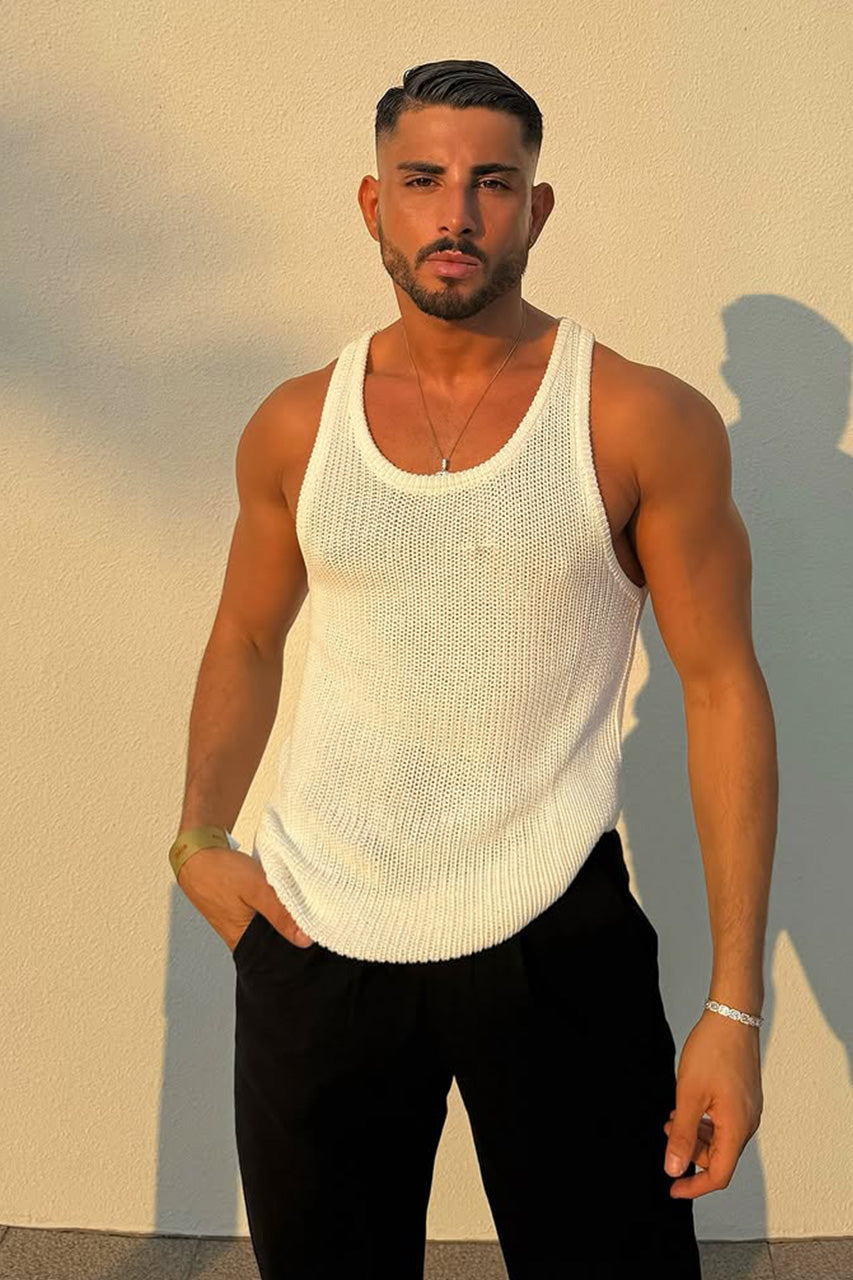 DIMITRI KNIT TOP - WHITE - mohammadchamma-DimitriSingletwhite1