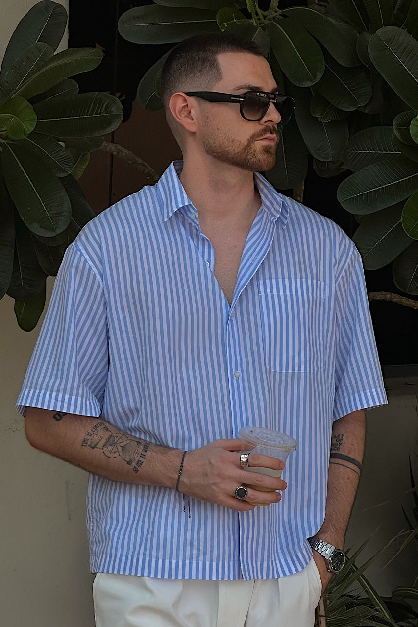VINCENZO SHIRT - SKY BLUE/WHITE STRIPE - nico.adamscheck-VincenzoShirtxmartinpant