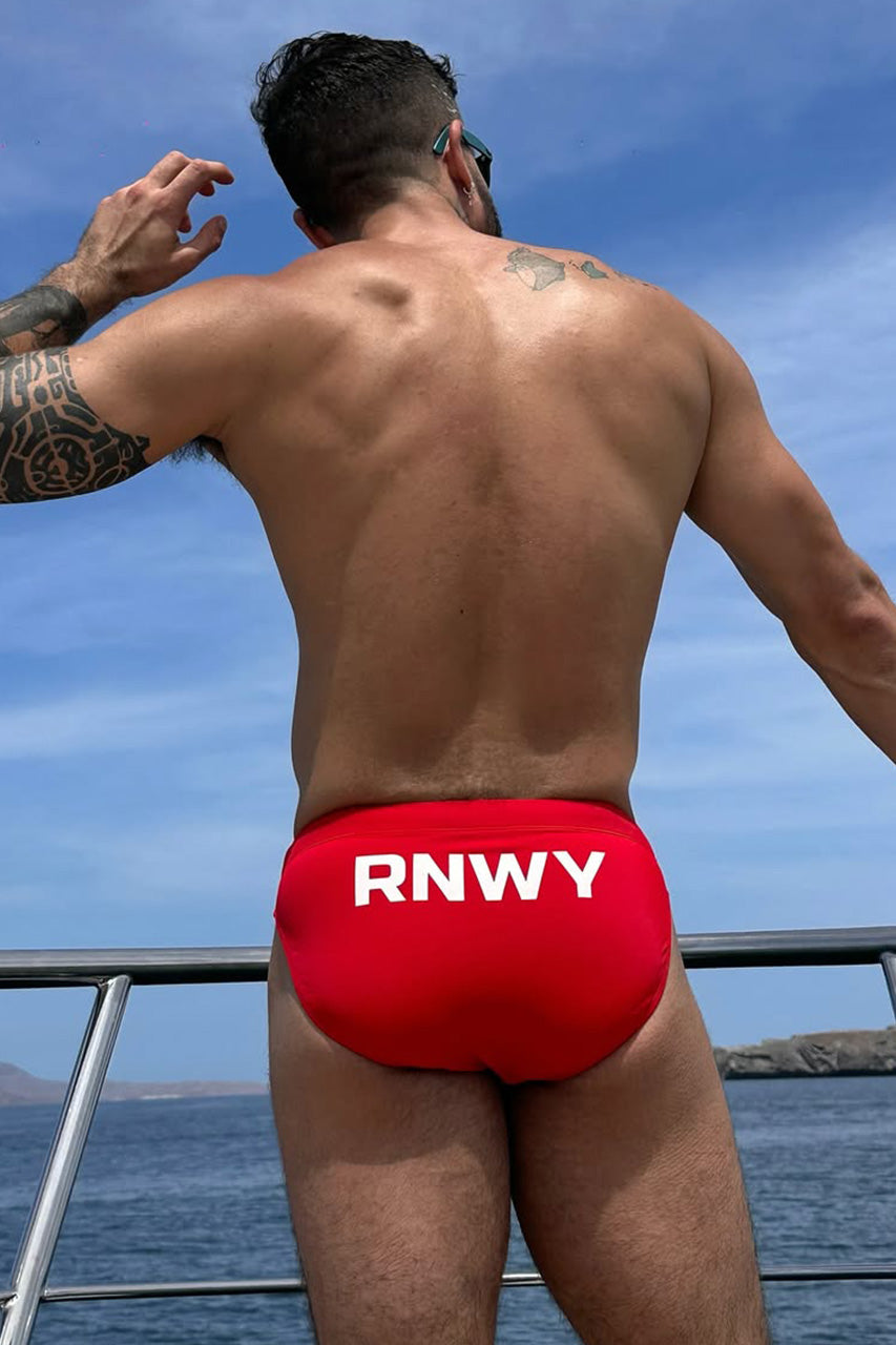 EMILIO PRINTED RACER SWIM BRIEF - RED/RNWY PRINT - nicovalebello_-_EMILIO_RACER_BRIEF_RED-1