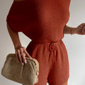MIAMI KNIT PLAYSUIT - RUST