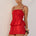 CLINTON TIE SIDE SHIRRED CAMI TOP - RED