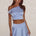 AMADINE OFF SHOULDER CROP TOP - SKY BLUE