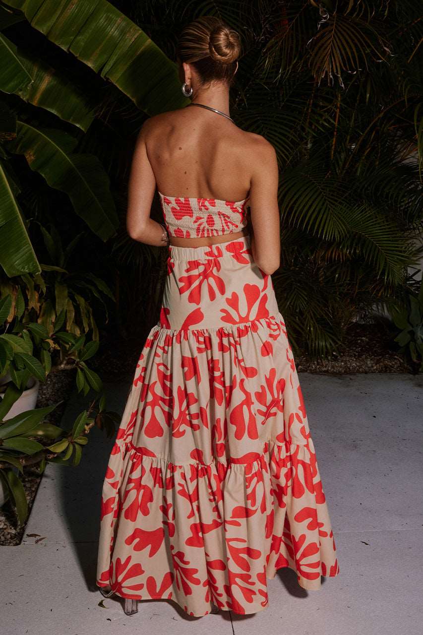 AKELI TIERED SKIRT - SAND BOTANICA
