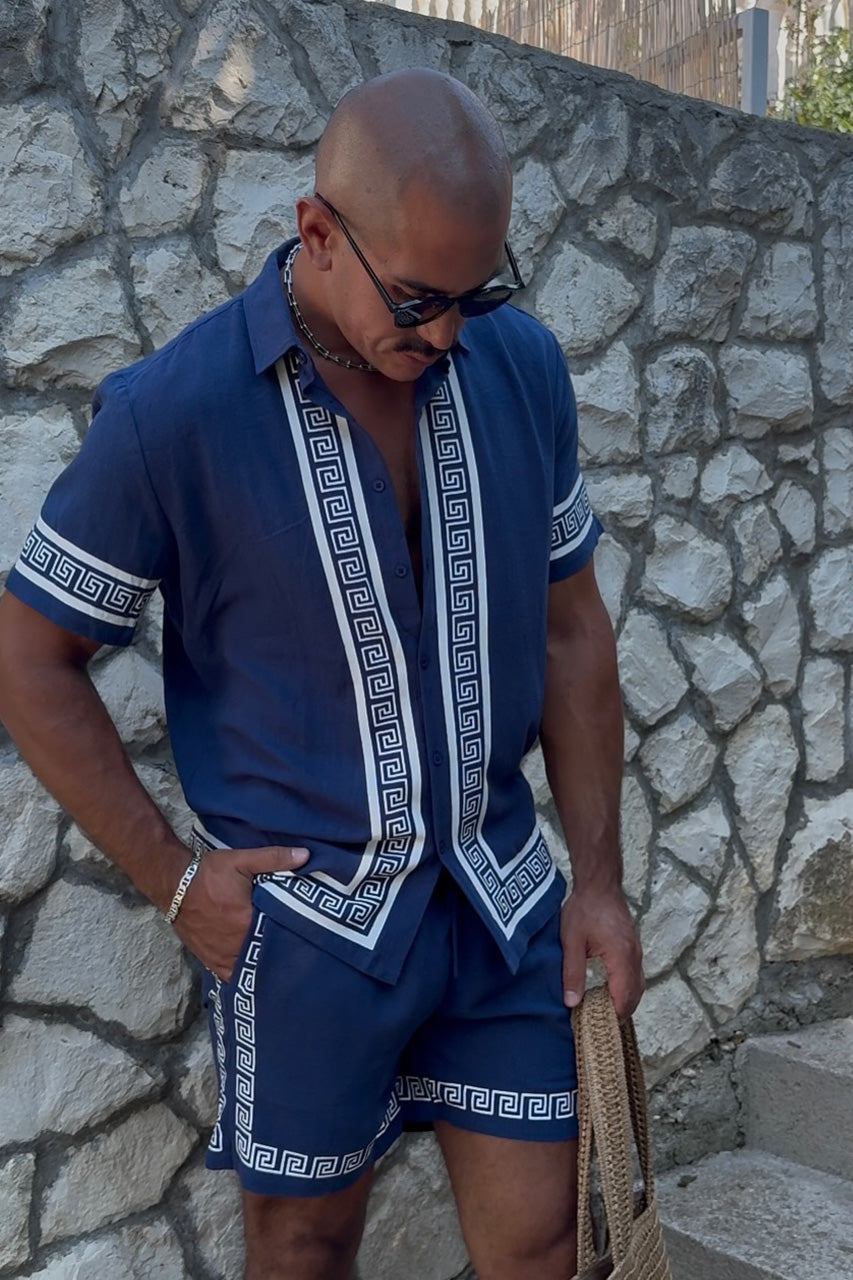 JACOB SHIRT - NAVY/WHITE - thejamesinthecity-JacobShirtxshort