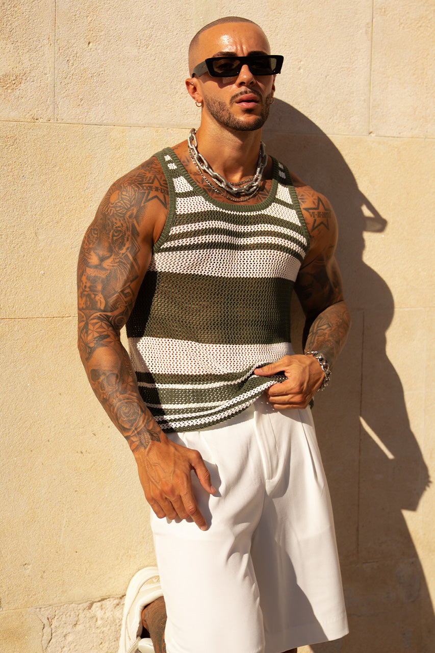 ALCHA TANK - KHAKI/WHITE STRIPE - victorperexx_-_Alcha_Tank