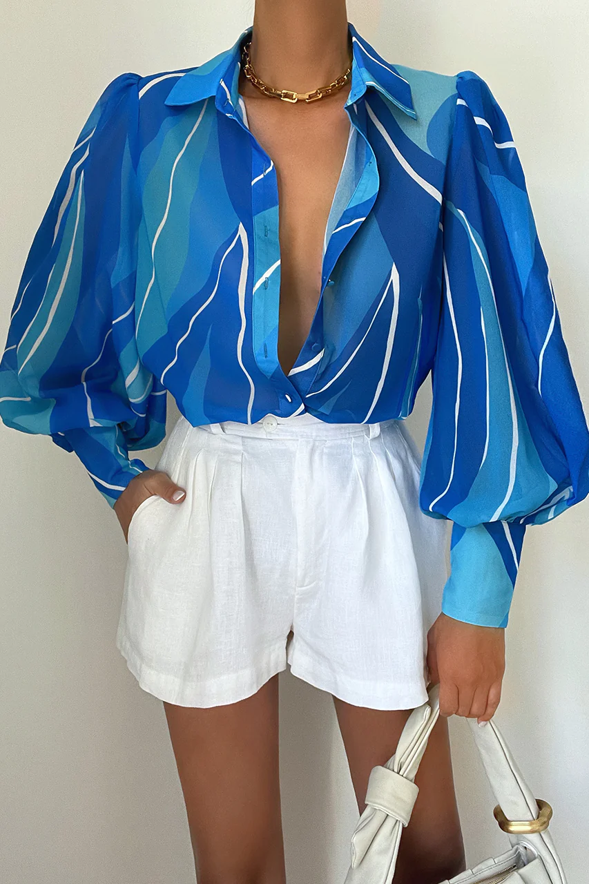 Fleetwood Blouse - Blue Rowena - webresizedfleetwoodblouse-rowenablue_12946a20-465e-42df-9bf7-cf927cfd793d