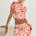 JAZZIE MINI SKIRT - ORANGE FLORAL