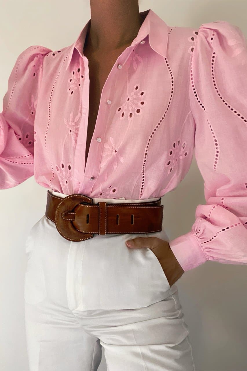 KNOWLES BLOUSE - PINK - pinkshirt