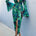 CALISTA FLARE MIDI DRESS - GREEN FLORAL